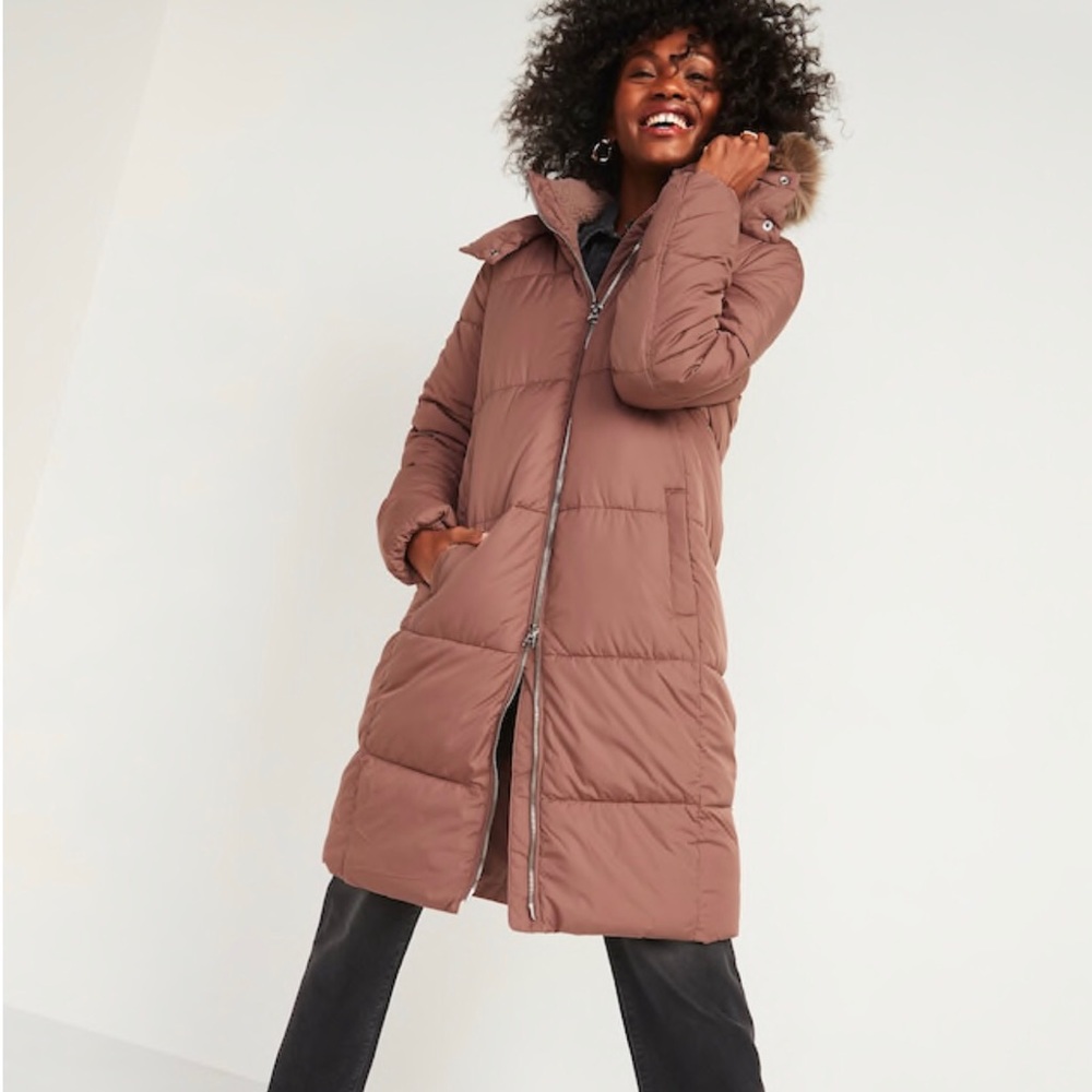 Long Hooded Puffer Jacket for Women